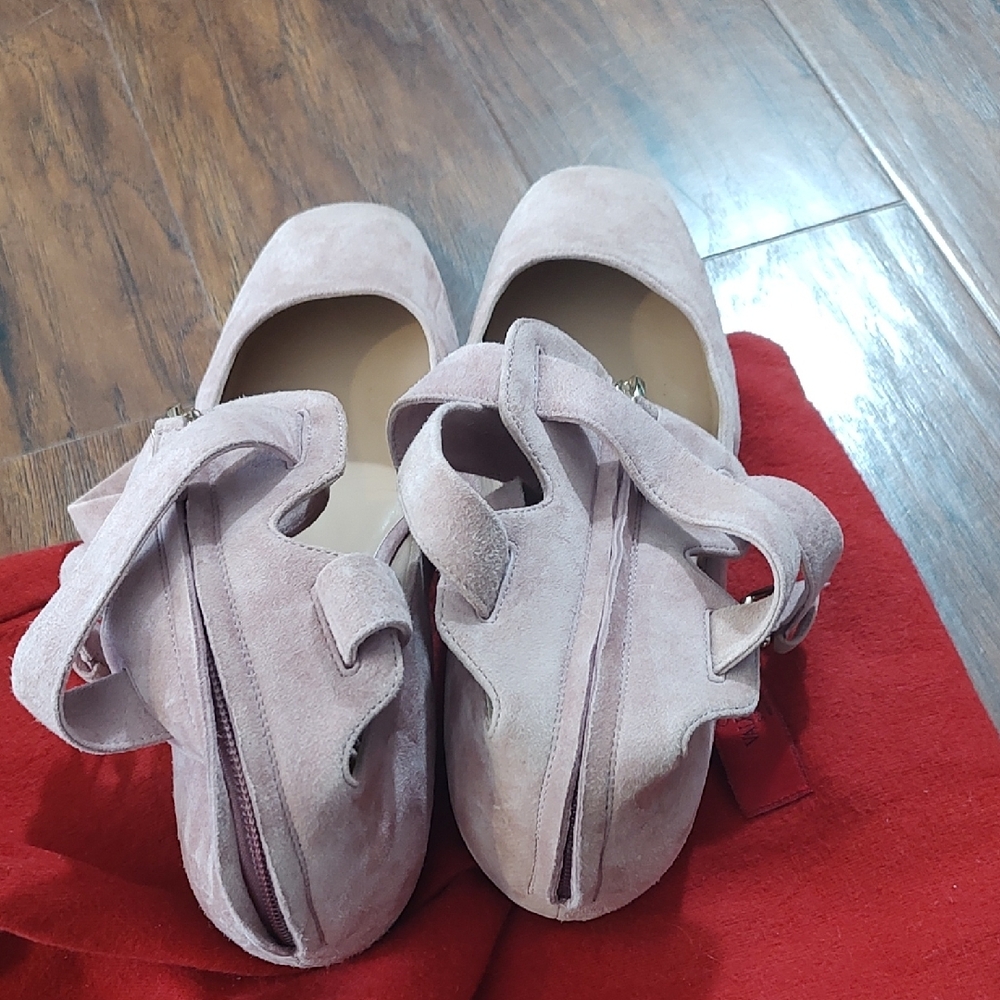 Valentino Women's Pink Suede Ballet Flats - Picture 5 of 5